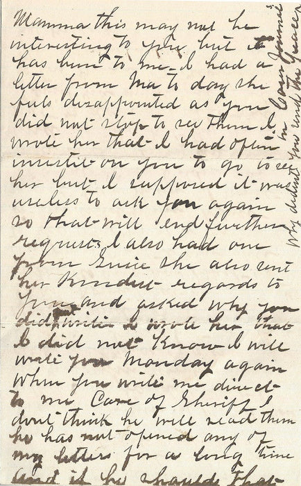 Frank James Signed Letter 