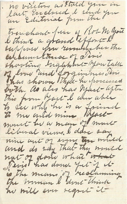 Frank James Signed Letter 