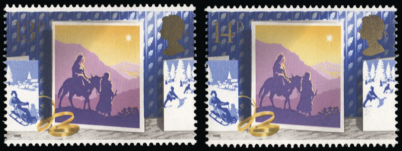 Great Britain 1988 Queen Elizabeth II 3p Christmas - error of value, SG1414a