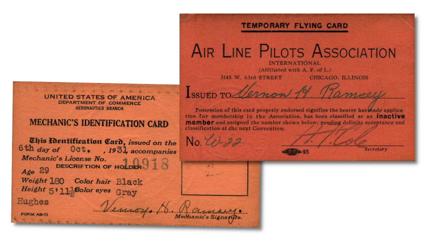 Orville Wright signed pilot license