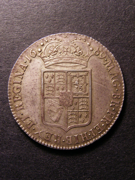 Halfcrown William and Mary 1689