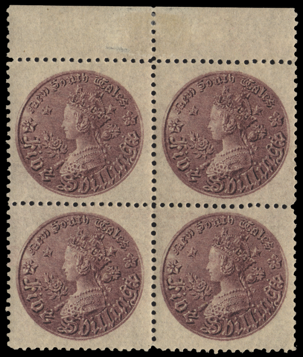 AUSTRALIA NEW SOUTH WALES 1897 'Coin' reissue 5s reddish purple, SG297d