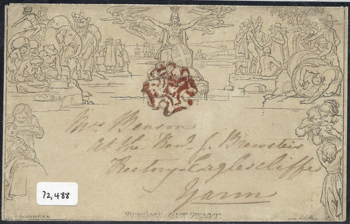 Great Britain 1840 1d Mulready envelope, Forme 2 stereo A151. SG ME2var