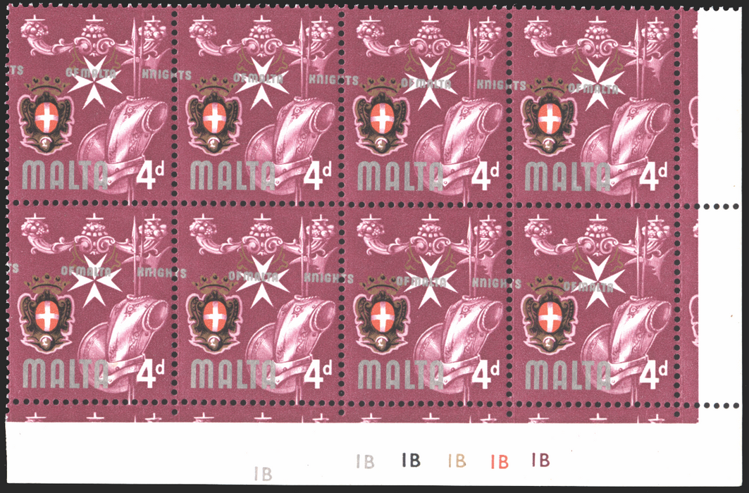 MALTA 1965-70 4d 'Knights of Malta' variety, SG336var