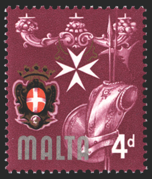 MALTA 1965-70 4d 'Knights of Malta' error, SG336a