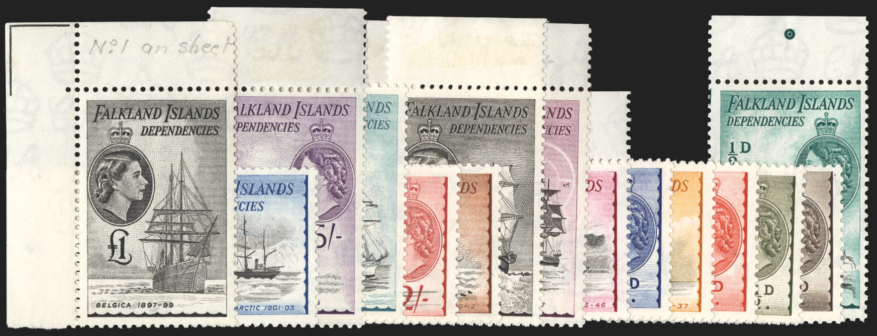 FALKLAND ISLANDS Dependencies 1954-62 set of 15 to £1, SGG26/40