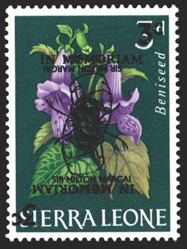 SIERRA LEONE 1965 3c on 3d Beniseed error, SG367b