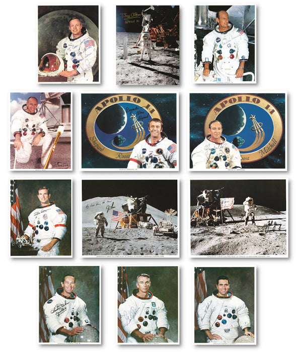 12 Apollo Moonwalker astronauts signed photographs