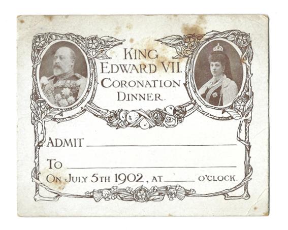 Edward VII Coronation Dinner invite