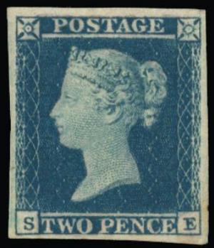 Great Britain 1851 2d violet blue plate 4, SG15aa