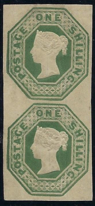 Great Britain 1854 1s Green (Die W.W.2). SG55 Pl2