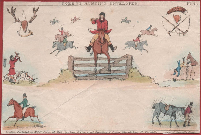 Great Britain 1840 Fores Number 4 Hunting Envelope-Handcoloured