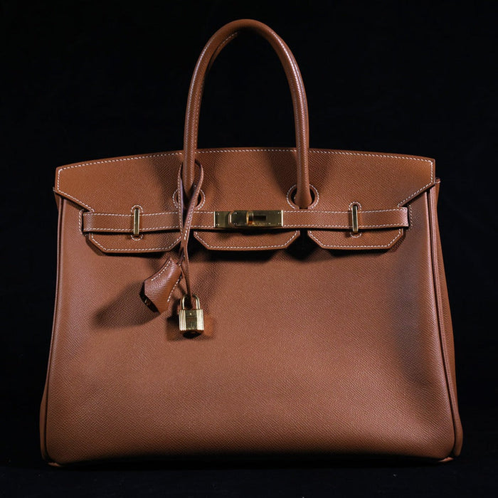Hermes Birkin 35 handbag in Gold Epsom Leather with Gold Hardware