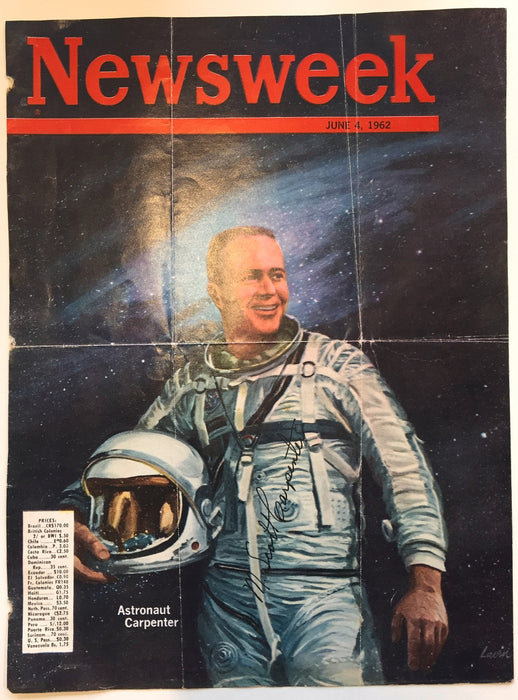 M Scott Carpenter signed Newsweek magazine cover