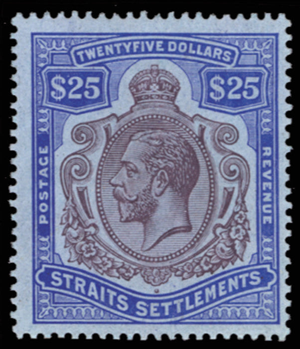 Malaya Straits 1912-23 $25 purple and blue/blue, SG213