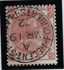Great Britain 1867 10 pale red brown (watermark inverted). SG113wi
