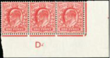 Great Britain 1902 1d bright scarlet, SG220var.