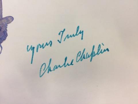 Charlie Chaplin signed portrait