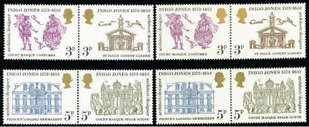 Great Britain 1973 3p & 5p Inigo Jones error, SG935a