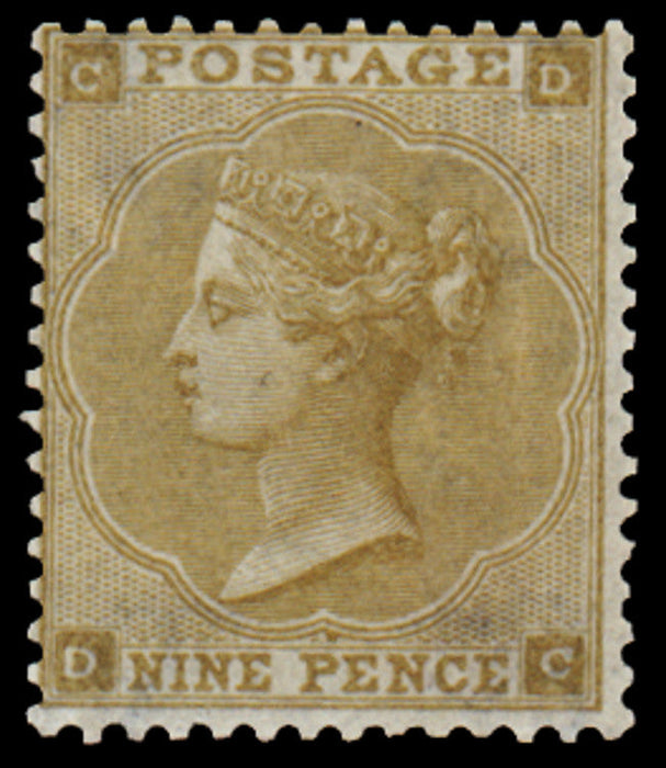 Great Britain 1883 Queen Victoria Surface Printed 9d dull green (Watermark inverted). SG195wi