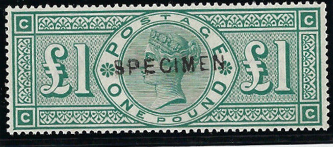 Great Britain 1891 £1 green, SG212s.