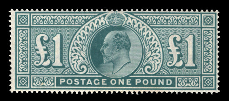 Great Britain 1902 King Edward VII £1 Dull blue green, SG266