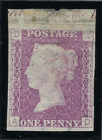 Great Britain 1878 1d fugitive ink trial plate 191. SG DP39a