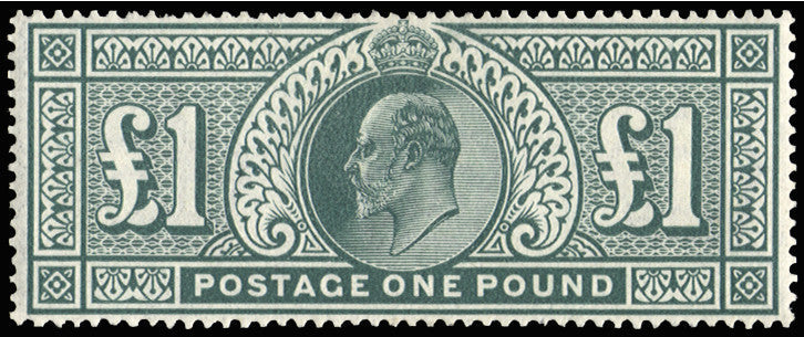 Great Britain 1902 King Edward VII £1 Dull blue green, SG266