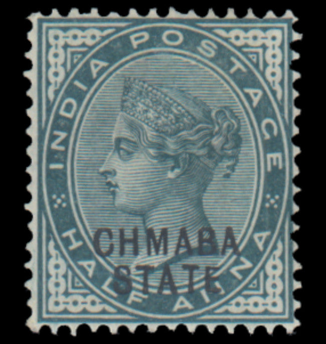 ICS Chamba 1887-95 D23a blue-green, error "CHMABA", SG1a