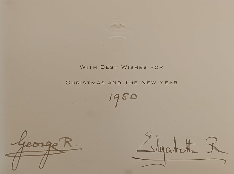 King George VI and Queen Elizabeth 1950 signed Christmas card