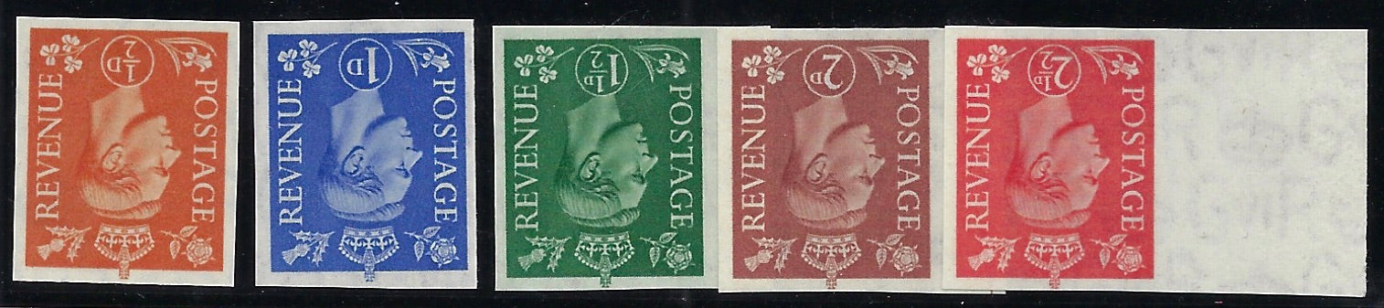 Great Britain 1950-52 ½-2½d (new colours, watermark inverted). SG503/7wivar