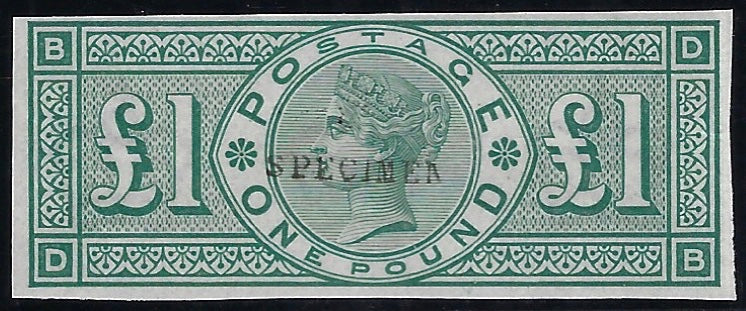 Great Britain 1891 £1 Green Specimen, SG212var