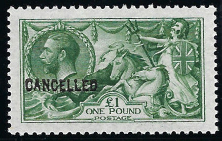 Great Britain 1913 King George V £1 yellowish green, SG403var