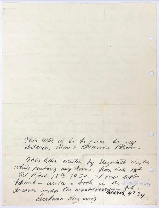 Elizabeth Taylor Richard Burton love letter 