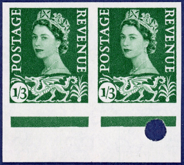 Great Britain 1958 1s3d Green (Wales, Whiter paper), SGW5var