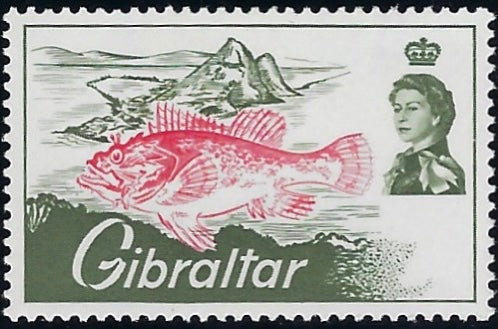Gibraltar 1966 Angling 7d error, SG191a