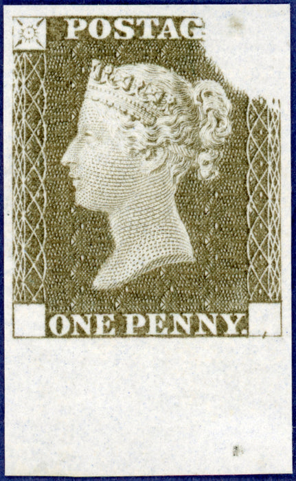 Great Britain 1840 1d Rainbow trial (State 3), SGDP20d