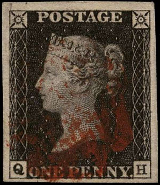 Great Britain 1840 1d black, Plate 1b, SG2