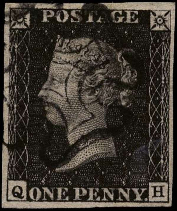 Great Britain 1840 1d black, Plate 8, SG2