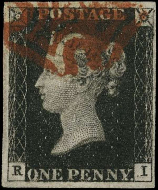 Great Britain 1840 1d black, Plate 10, SG2