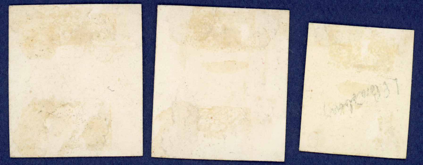 Turks Islands 1867 1d, 6d, 1s, die proofs, SG1/3