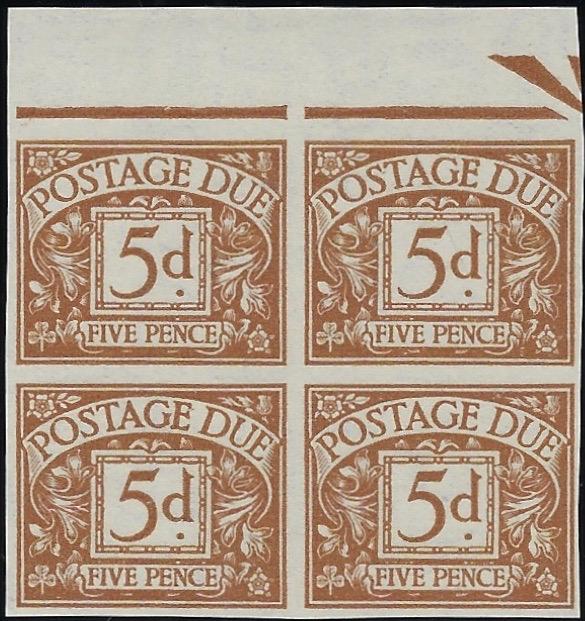 Great Britain 1936 5d Postage Due Imprimaturs, SGD24 var