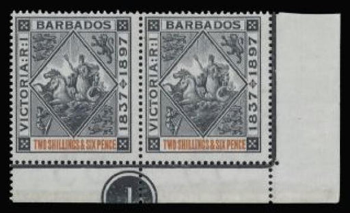 Barbados 1897-98 Jubilee 2s6d blue-black and orange SG124