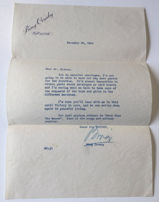 Bing Crosby letter
