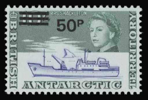 British Antarctic Territory 1971 Decimal currency 50p on 10s ultramarine and emerald SG37w