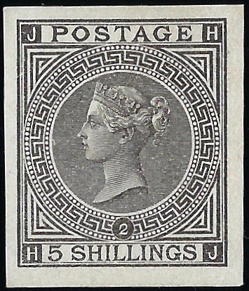 Great Britain 1867 5s Plate proof plate 2, SG126var