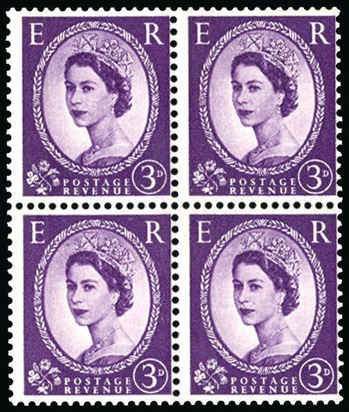 Great Britain 1959 3d Dollis Hill blue AOP, SG575var