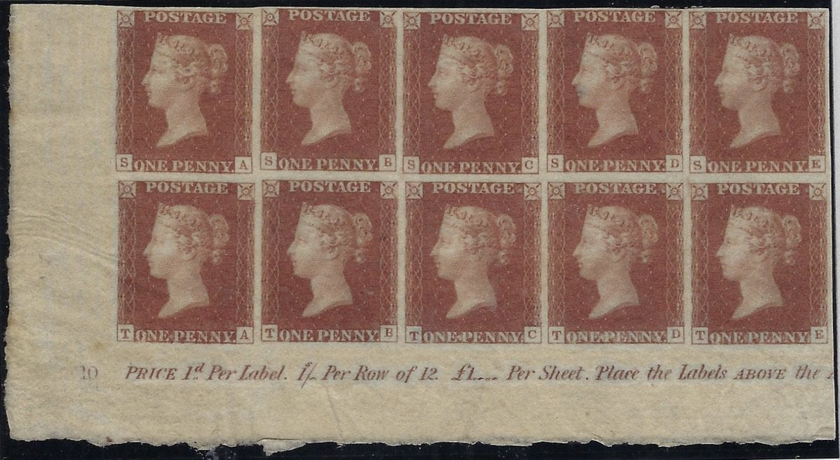 Great Britain 1841 1d red brown Plate 10. SG7 PL10