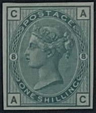 Great Britain 1875 1s green Plate 8 imprimatur, SG150var