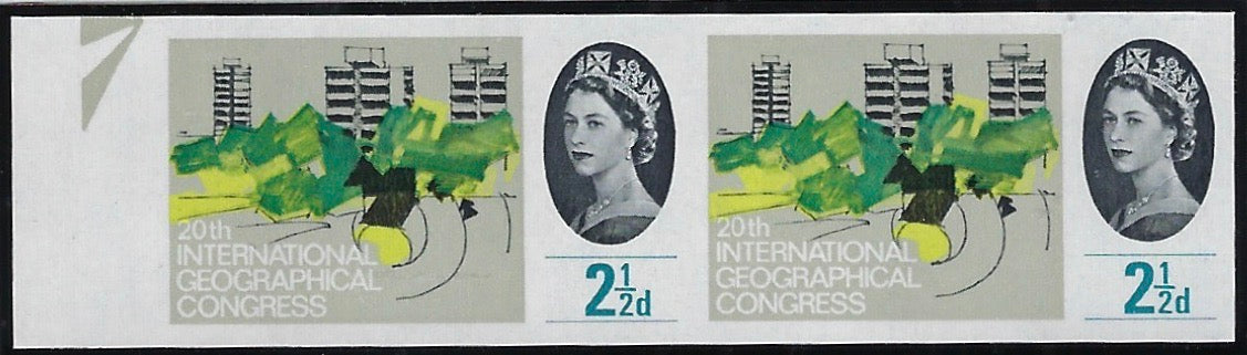 Great Britain 1964 2½d 20th International Geographical Congress (Ordinary) imprimaturs, SG651var